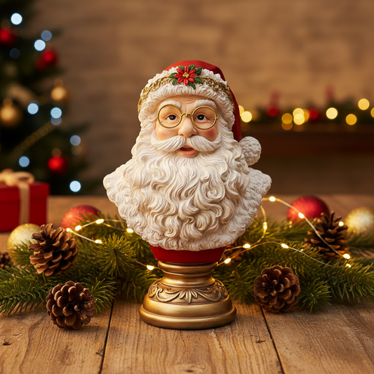 Resin Santa Bust Christmas Ornament