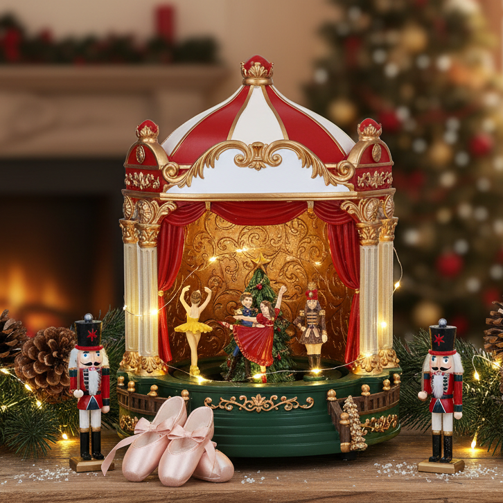 Nutcracker Theatre Resin Christmas Music Box