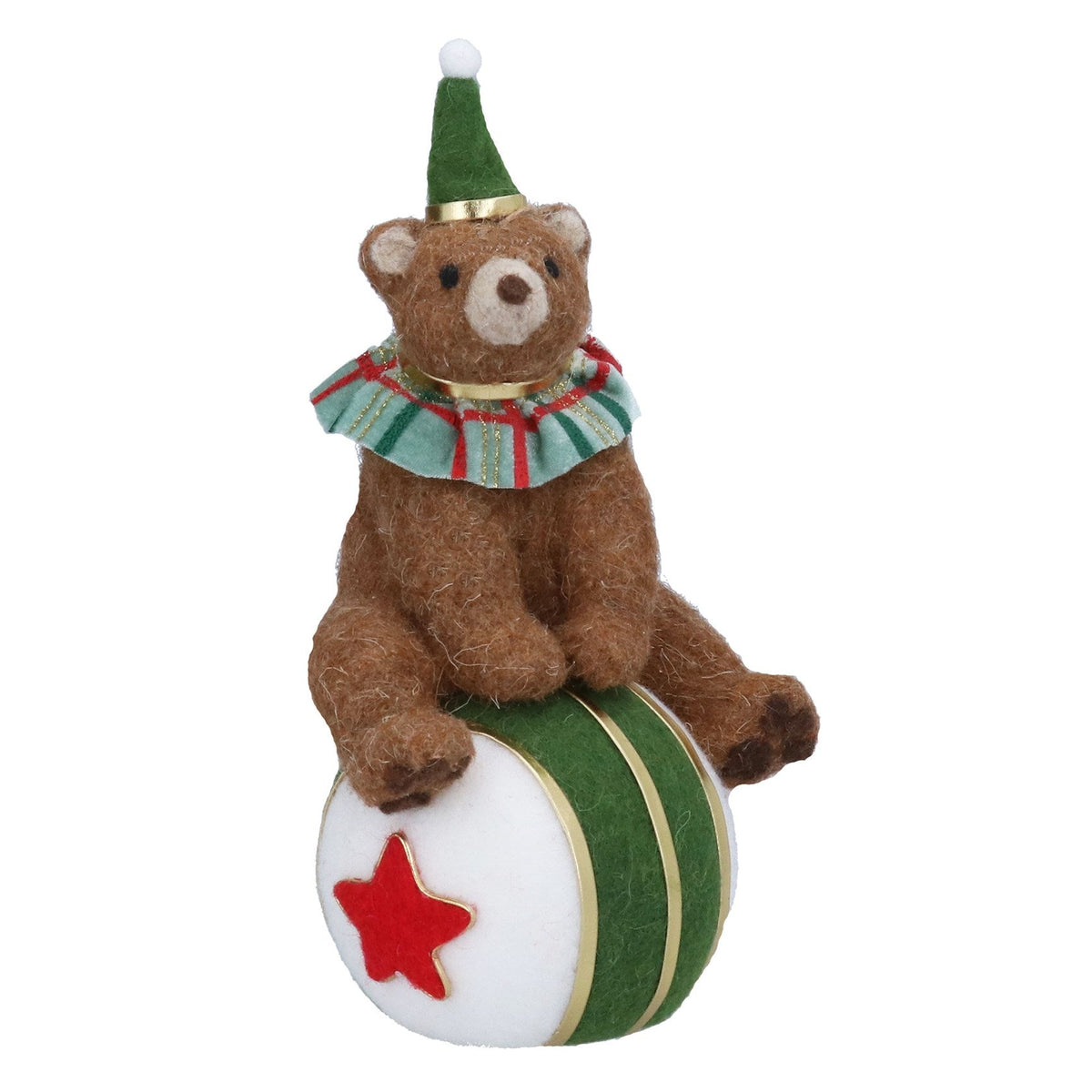 Christmas Circus Bear on Ball Ornament
