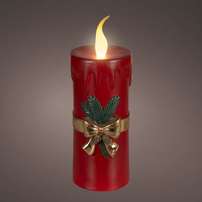Large Red LED Christmas Candle 44cm