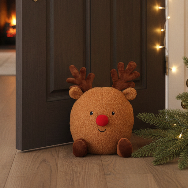 Plush Rudolph Christmas Doorstop