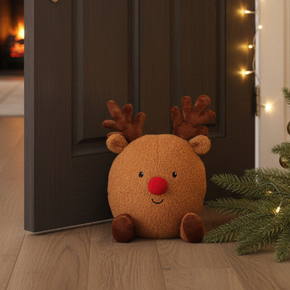 Plush Rudolph Christmas Doorstop