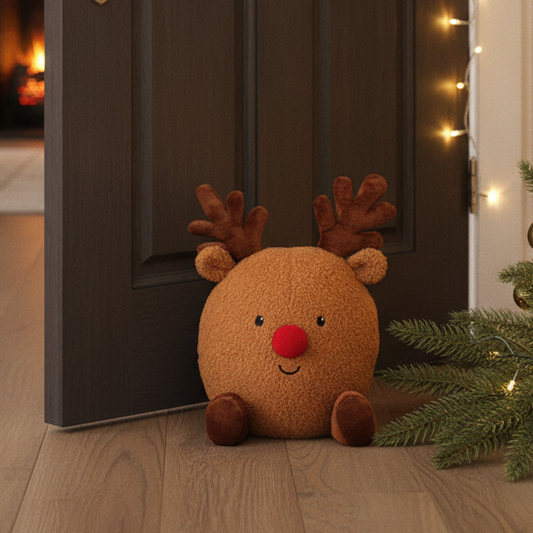 Plush Rudolph Christmas Doorstop