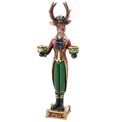 Vintage Style Noble Stag Christmas Candle Holder