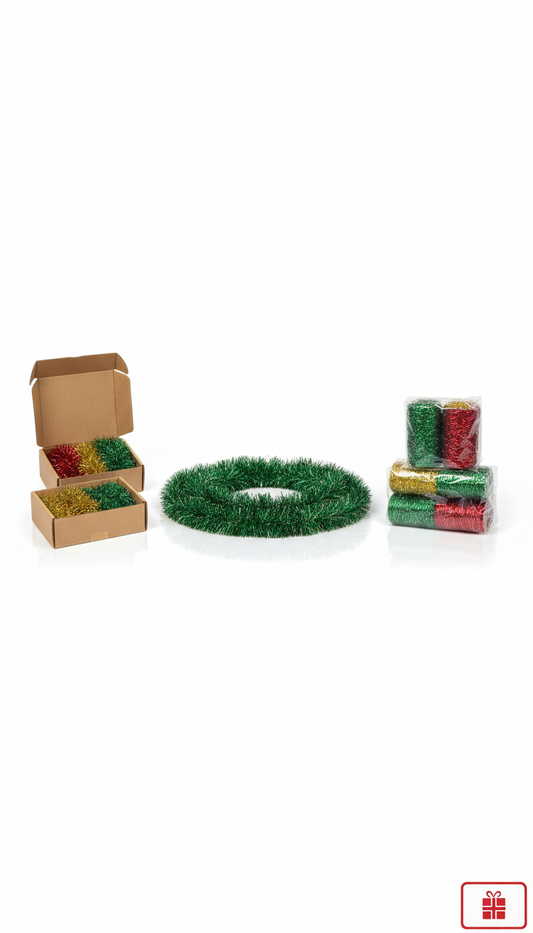 Traditional Green Tinsel Garland
