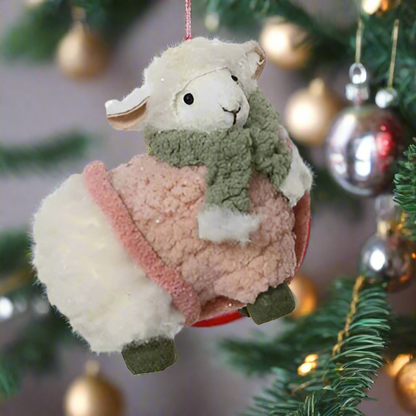 Sheep with Jacket Christmas Hanging Decoration