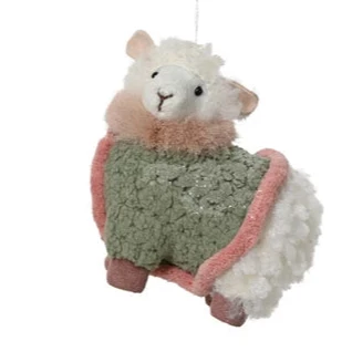 Sheep with Jacket Christmas Hanging Decoration