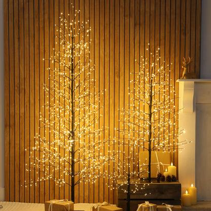 1.8M Micro LED Black Christmas Twig Tree with Warm White Lights