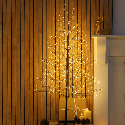 1.8M Micro LED Black Christmas Twig Tree with Warm White Lights