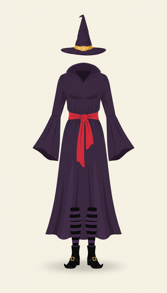 Midnight plum witch costume