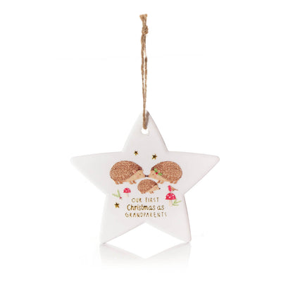 Our First Christmas as Grandparents Ceramic Star Hanging Ornament