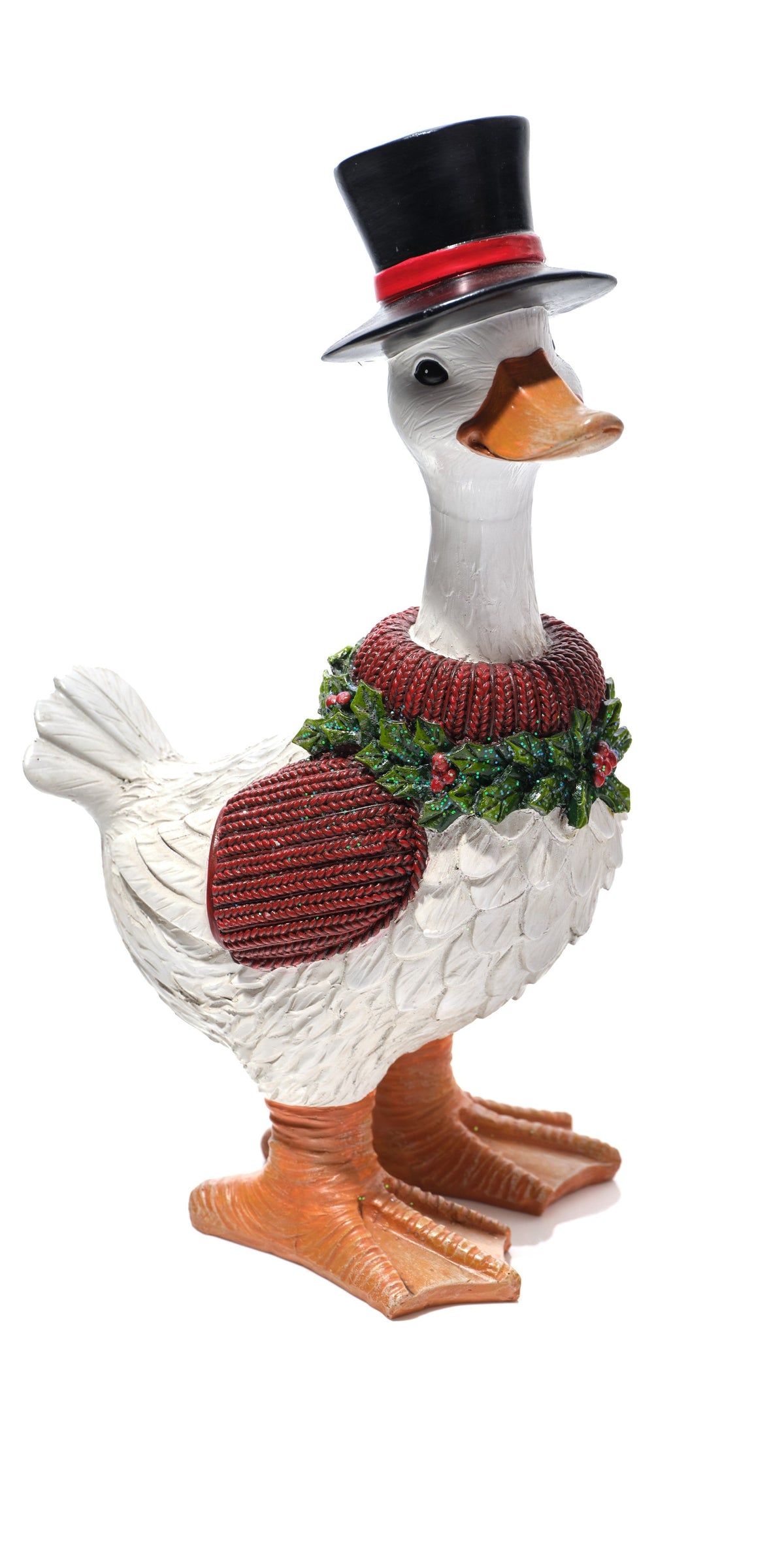 Resin Christmas Duck Ornament with Top Hat