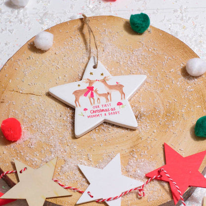 First Christmas as Mummy and Daddy Ceramic Star Ornament