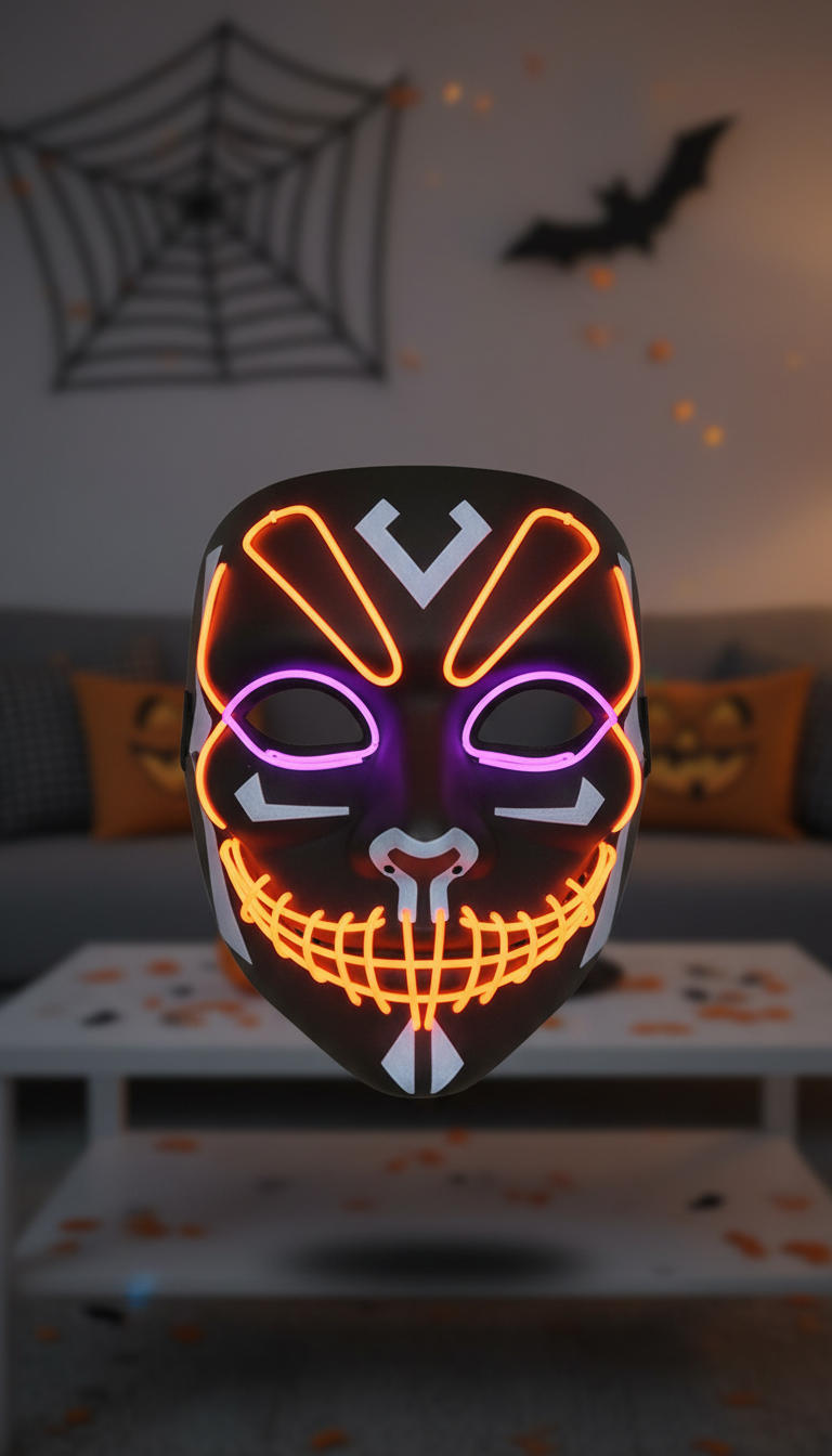 Máscara LED efecto neón
