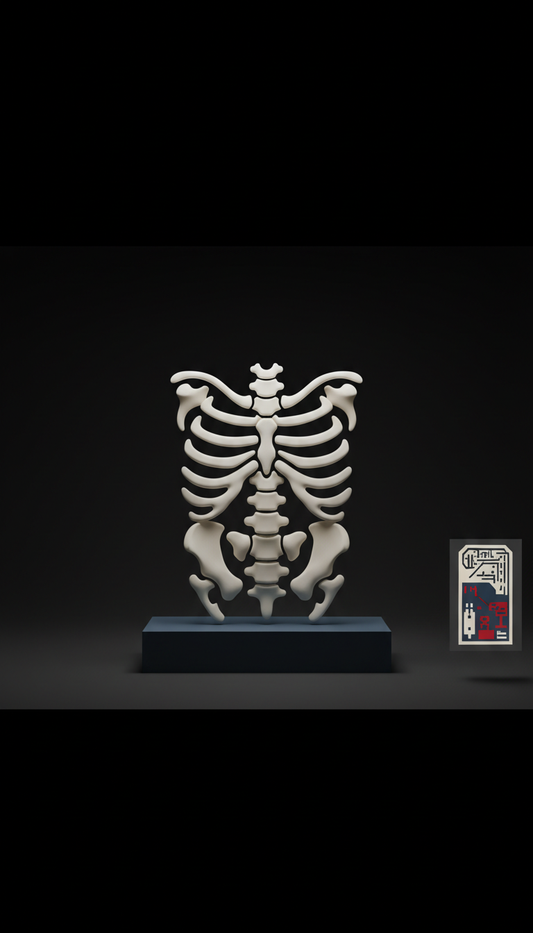 Coded bone white wall art