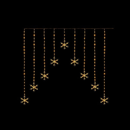 1.2 x 1.2m Warm White LED Flexibright Snowflake Christmas V Curtain Lights