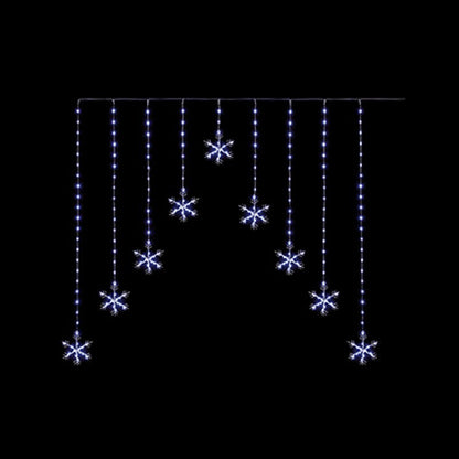 1.2 x 1.2m White LED Flexibright Snowflake Christmas V Curtain Lights