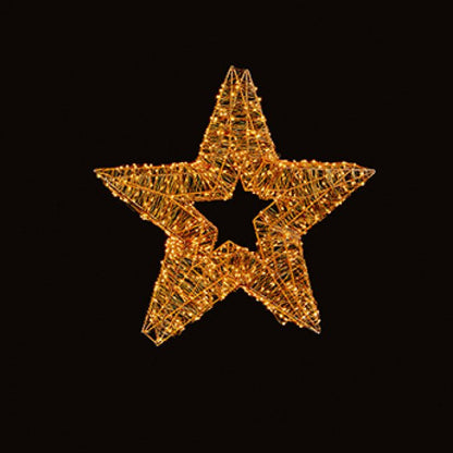 Rose Gold Star with Twinkling Warm White LEDs
