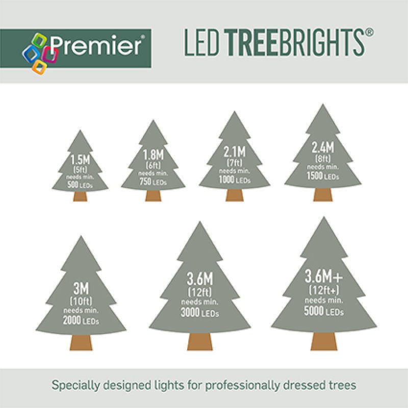 Premier 3000 Red and Warm White LED Treebrights Christmas String Lights