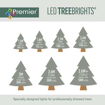 Premier 3000 Red and Warm White LED Treebrights Christmas String Lights