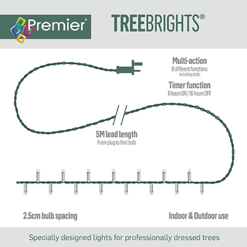 Premier 3000 Red and Warm White LED Treebrights Christmas String Lights