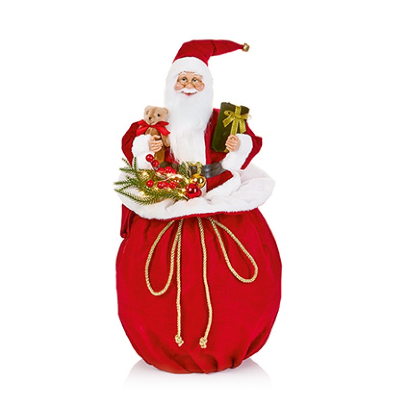 65cm Battery Operated Musical Santa in Gift Bag