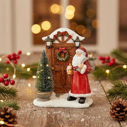 Santa and Tree Door Scene Christmas Decoration
