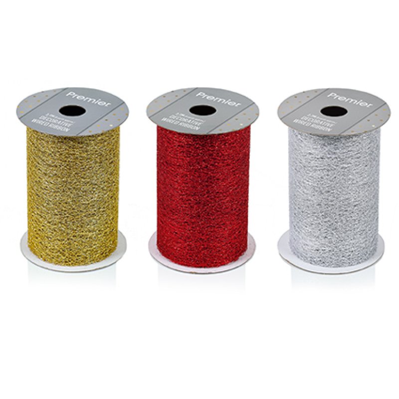 2.7m Mesh Christmas Ribbon
