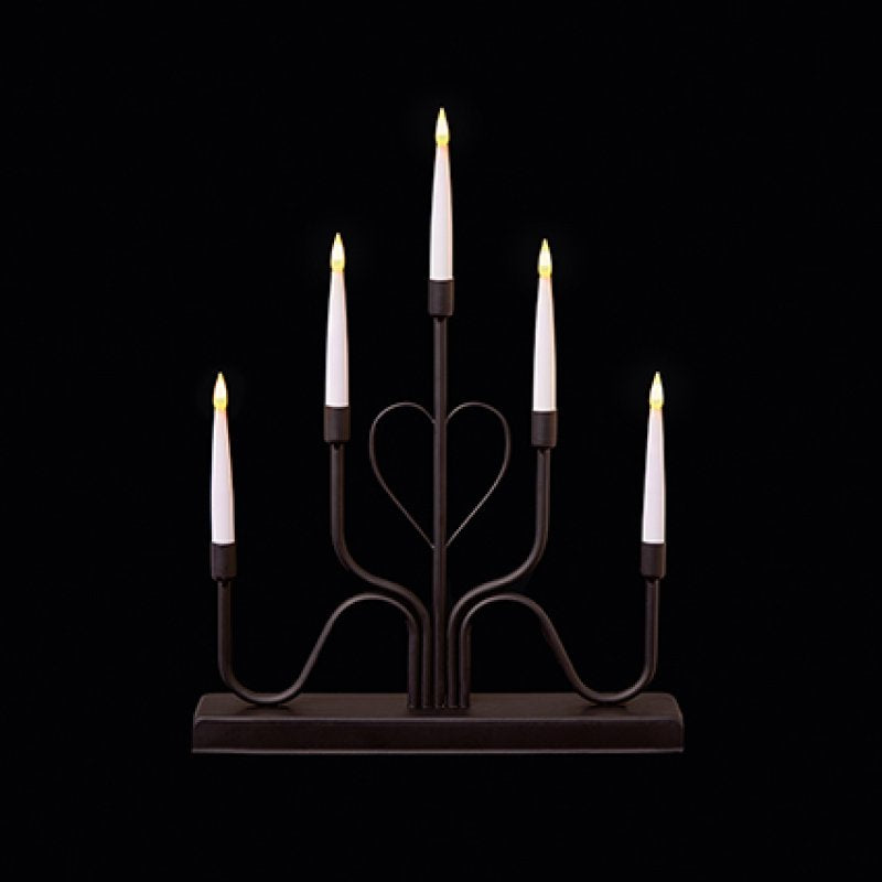 Black Metal Modern Heart Design Candle Bridge