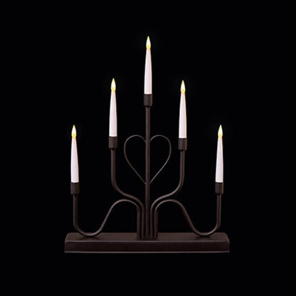 Black Metal Modern Heart Design Candle Bridge