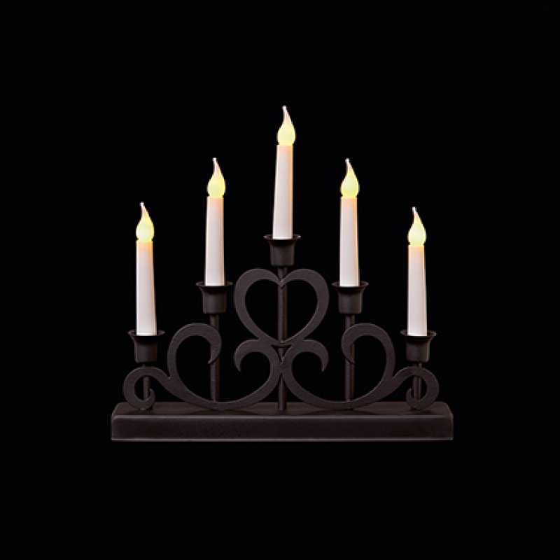 Black Metal Vintage Heart Design Candle Bridge
