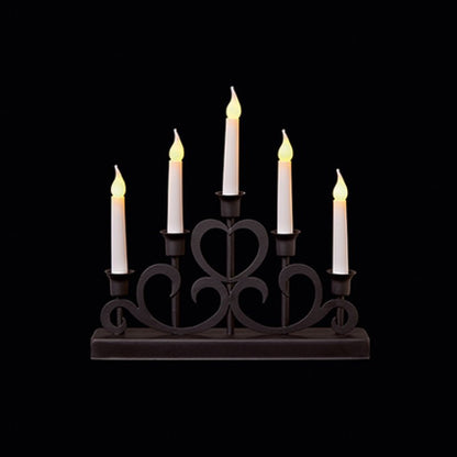 Black Metal Vintage Heart Design Candle Bridge
