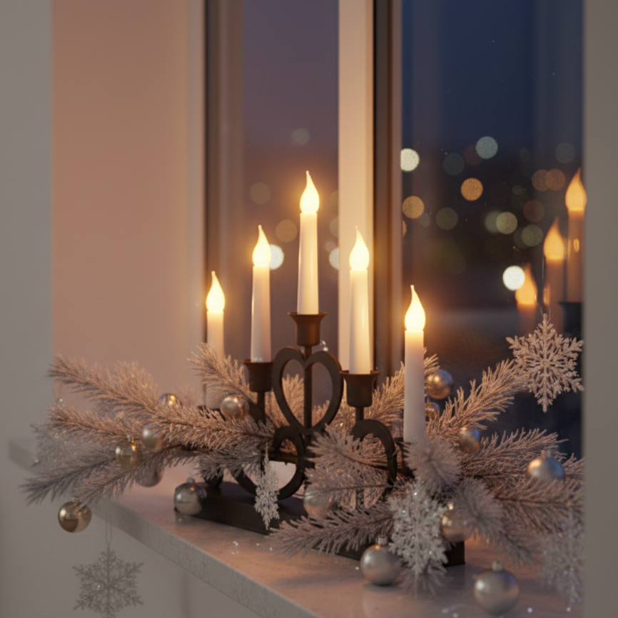 Black Metal Vintage Heart Design Candle Bridge