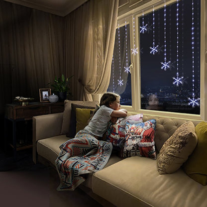 1.2 x 1.2m White LED Flexibright Snowflake Christmas V Curtain Lights