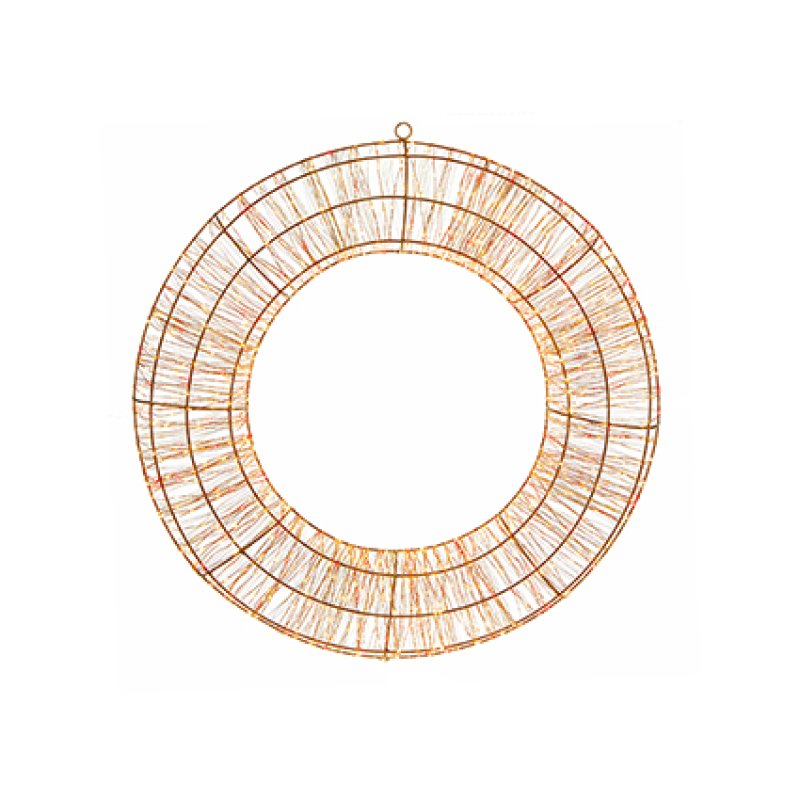 Rose Gold Wreath with Red and Warm White Twinkling LEDs