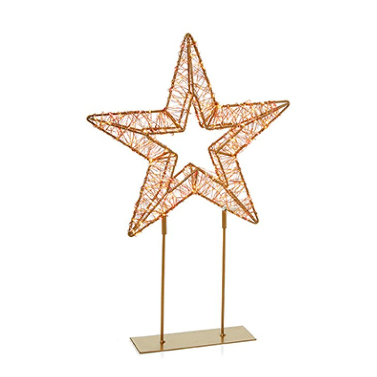 Gold Star Twinkling LED Table Top Christmas Decoration