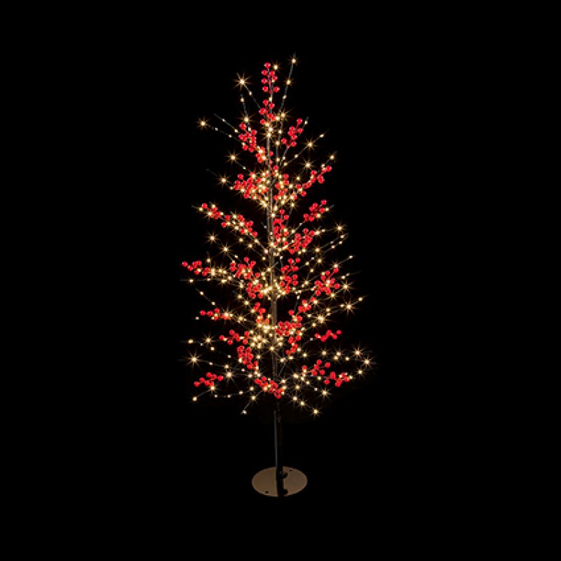 1.2m LED Red Berry Twig Tree