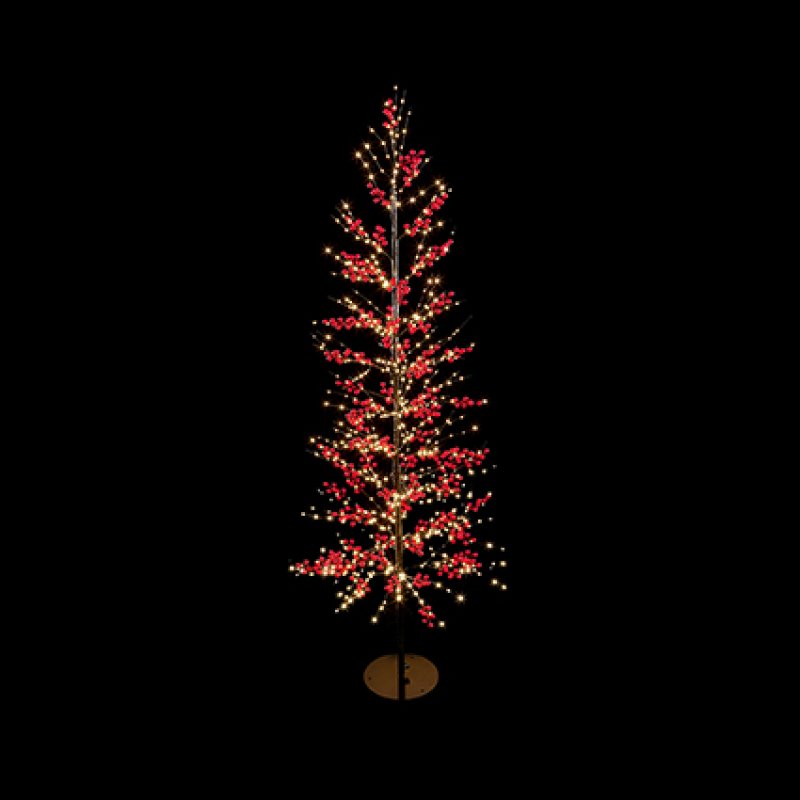 1.8m LED Red Berry Christmas Twig Tree