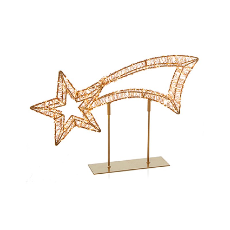 Rose Gold Twinkling Table Top Shooting Star Christmas Decoration