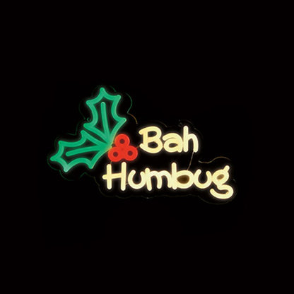 Neon Bah Humbug Hanging LED Christmas Sign