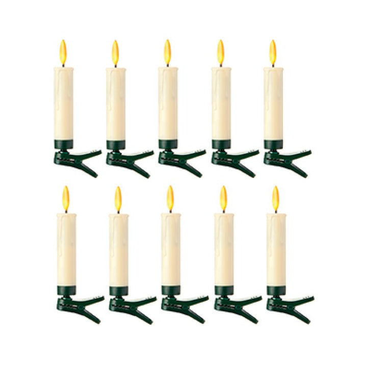 Set of 10 Clip on LED Christmas Candles