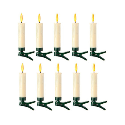 Set of 10 Clip on LED Christmas Candles