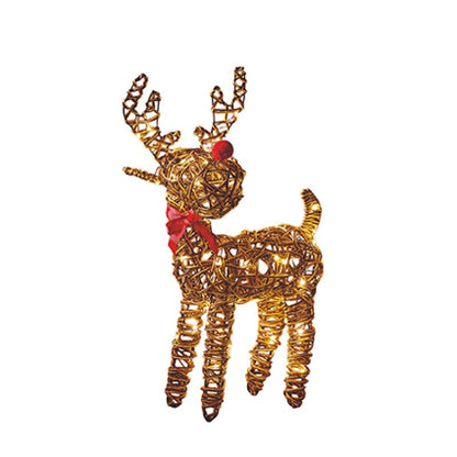 67cm Battery Operated Big Nose Wicker Reindeer