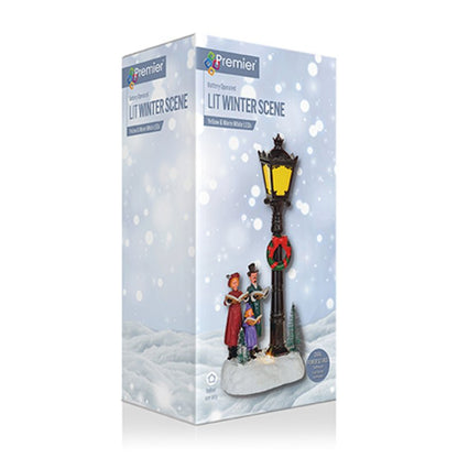 Christmas Choir Lamp Post Scene Lit Decoration