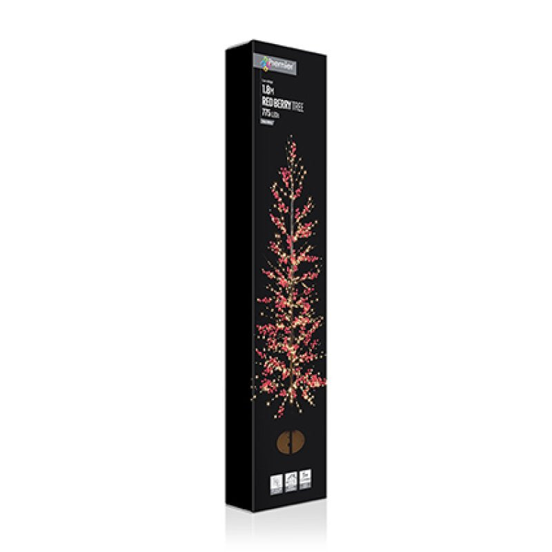 1.8m LED Red Berry Christmas Twig Tree