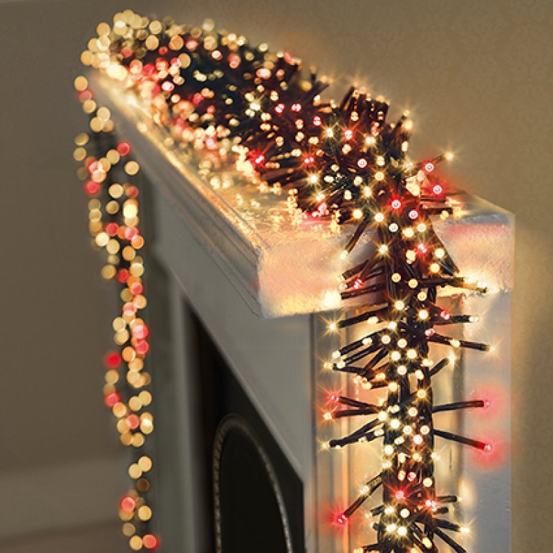 Premier 1440 Red and Warm White LED Cluster Brights Christmas Lights