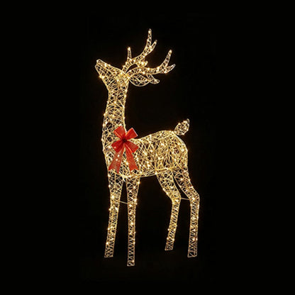 1.3m LED Golden Elegance Twist Tall Standing Christmas Reindeer