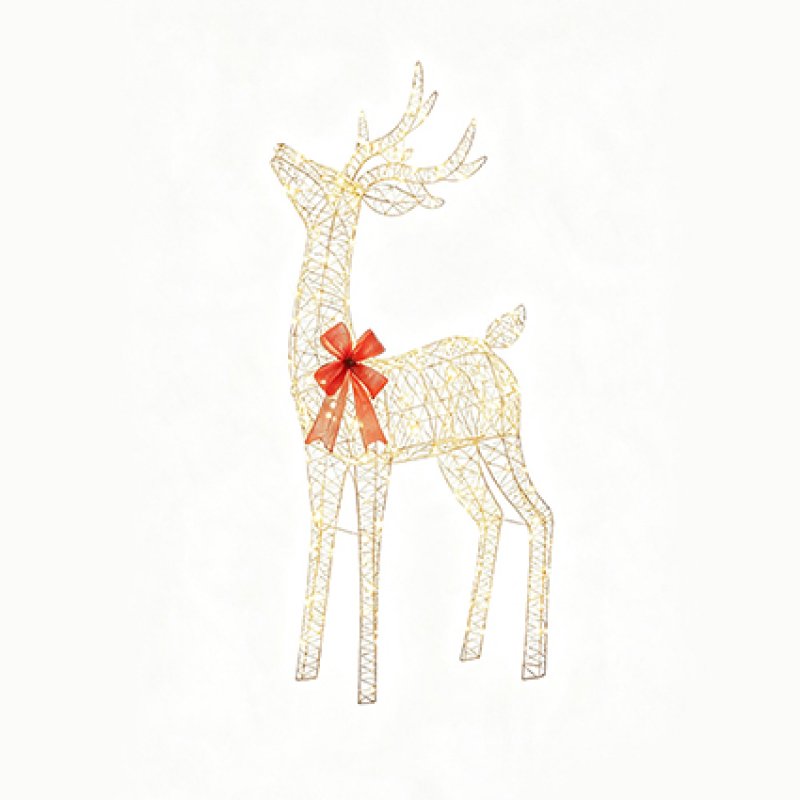 1.3m LED Golden Elegance Twist Tall Standing Christmas Reindeer