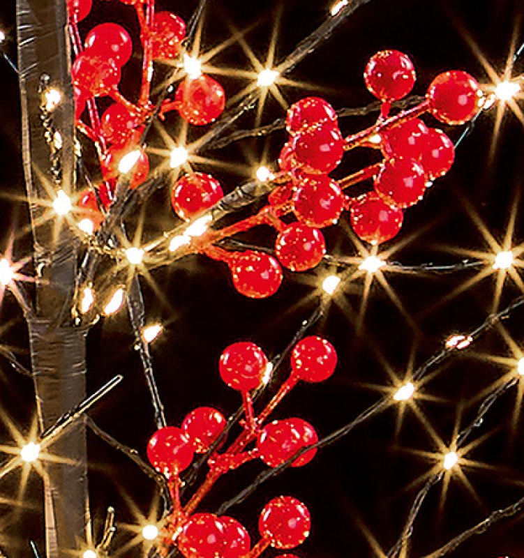1.8m LED Red Berry Christmas Twig Tree