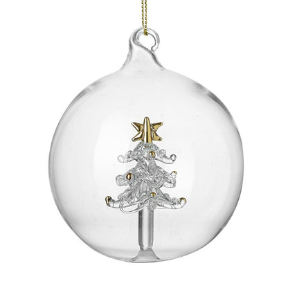 Glass Christmas Bauble with Tree Inside